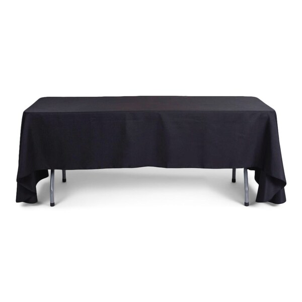 Atlas Commercial Products 60" x 126" Polyester Tablecloth, Black PY-60x126-03 - main